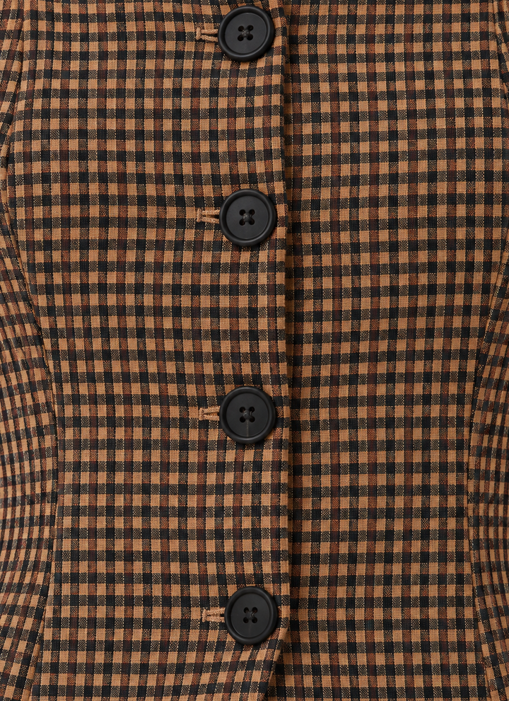 French Connection Diana Textured Gingham Top