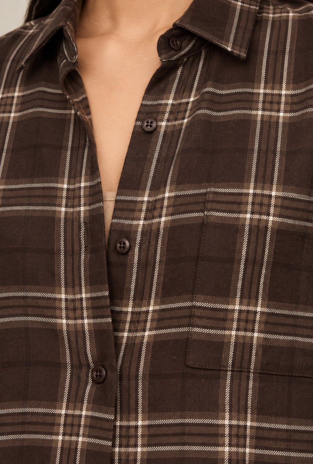 Z Supply River Plaid Button Up Brown