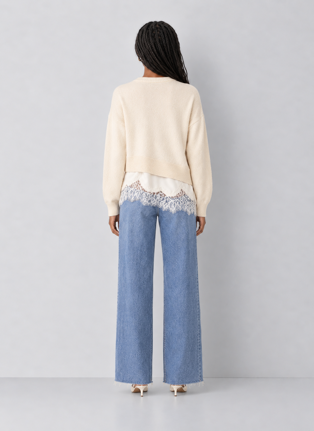 Steve Madden Aries Lace Hem Sweater