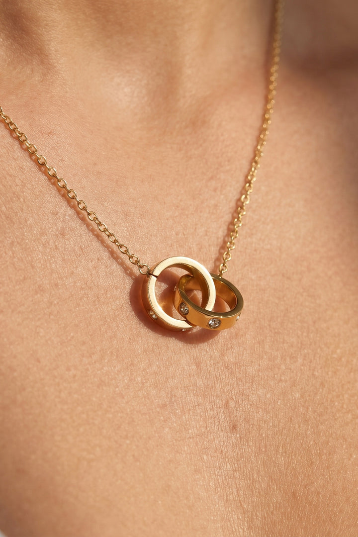 Double Circle Pendant Necklace