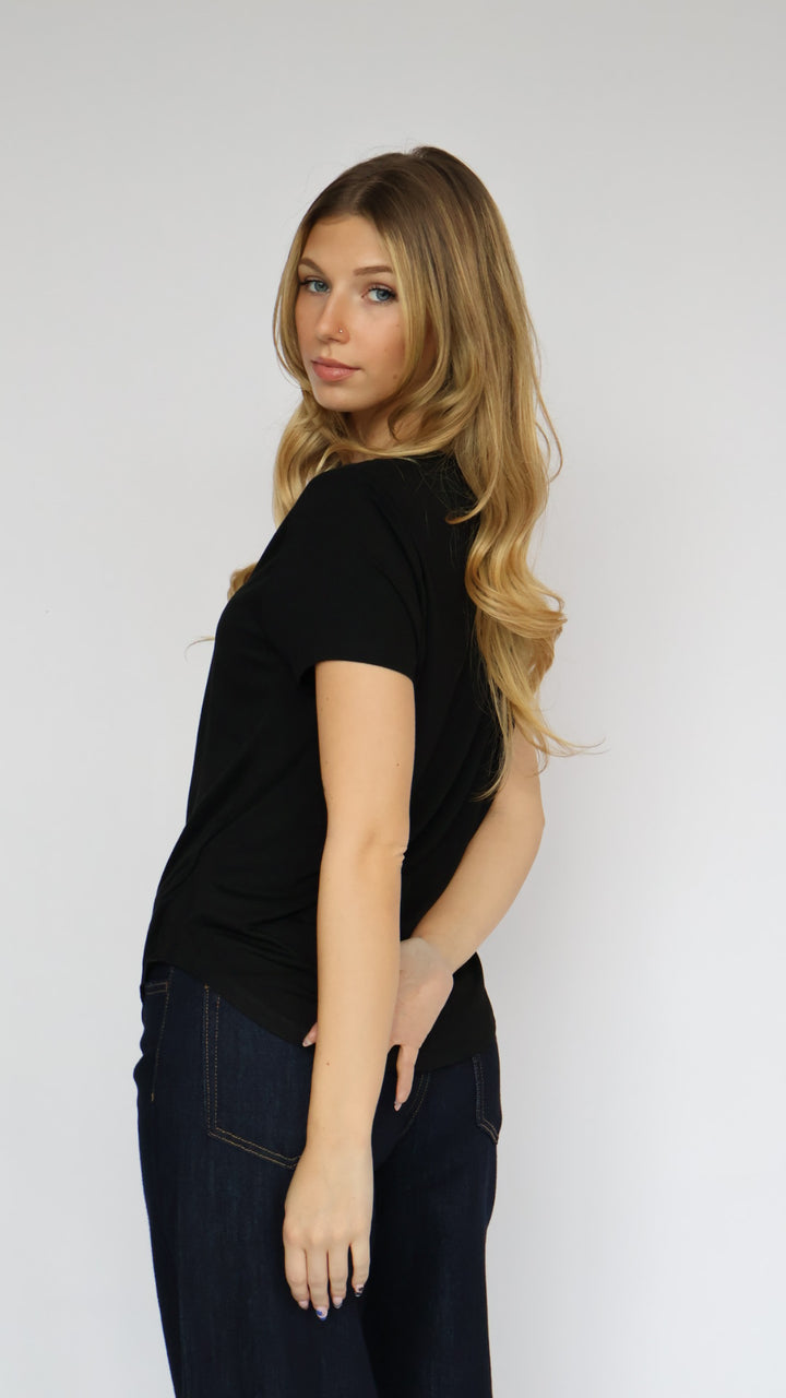 Elaina Full Vegan Suede Tee