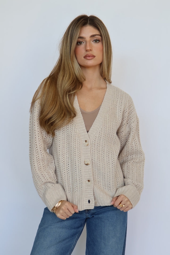 Thread & Supply Neutral Spring Knit Cardigan