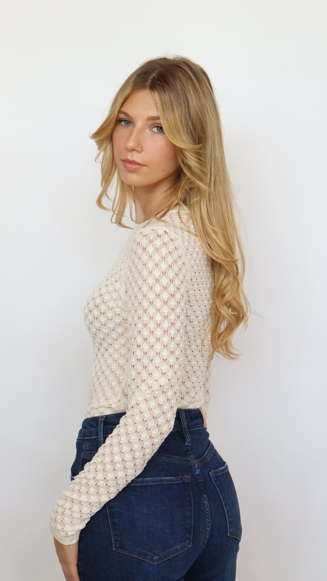 ASTR Dex Sweater Top Open Knit