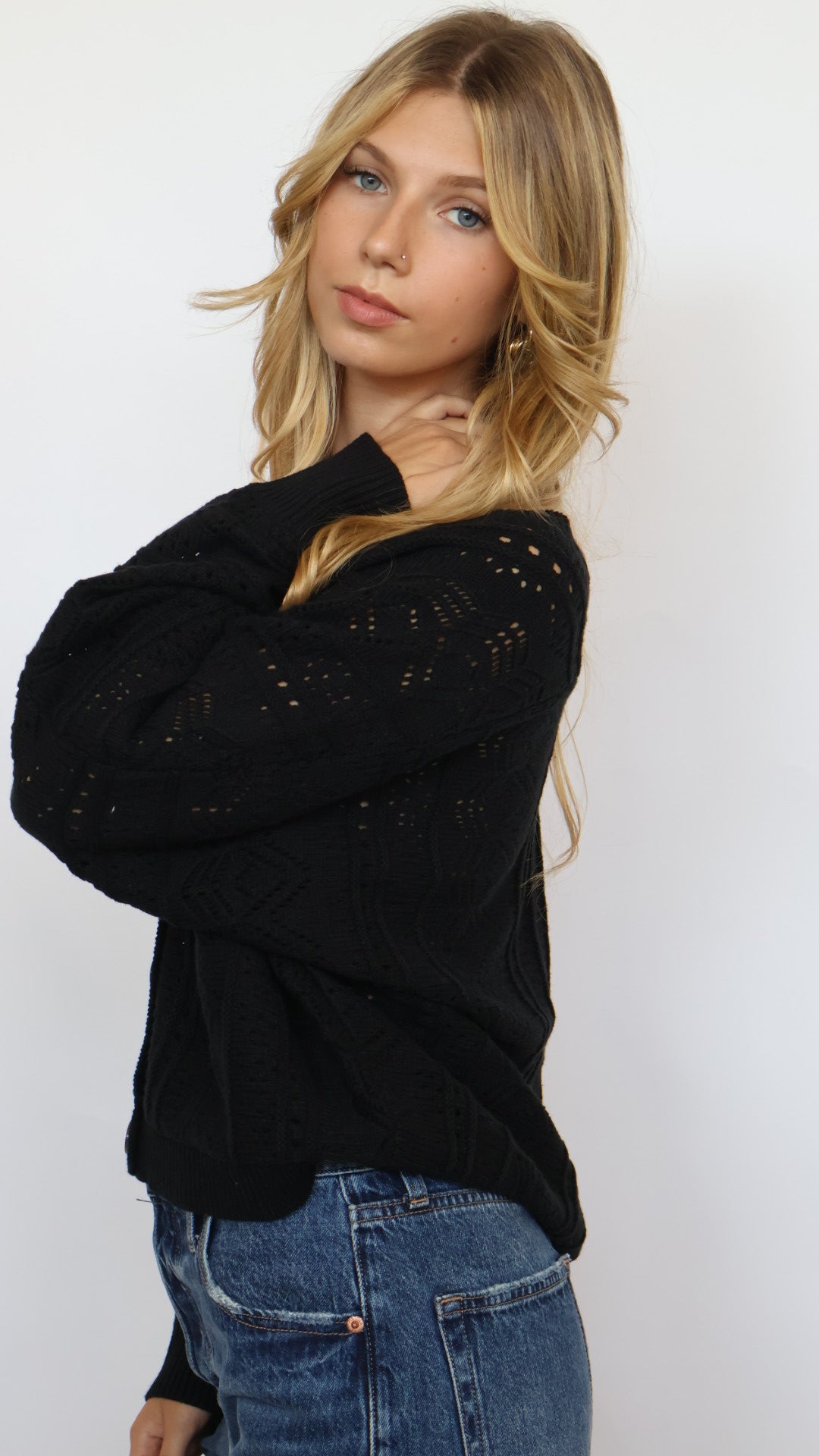 Crochet V Neck Cardigan