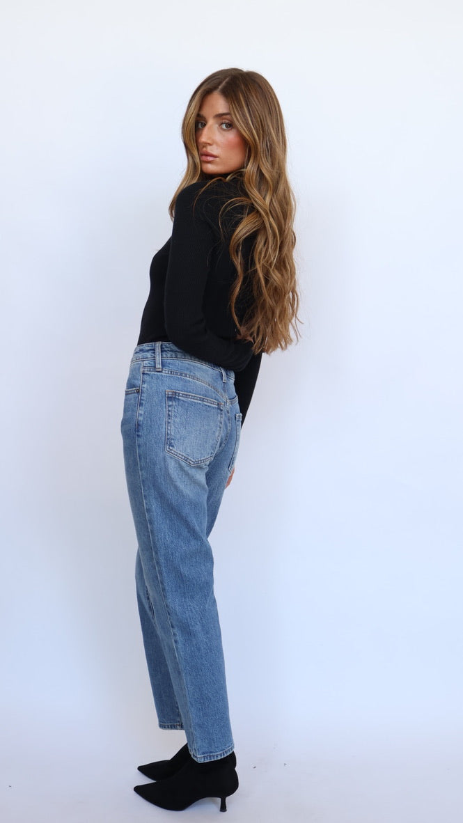 Just Black Denim 90's Stretch Straight Leg Jeans