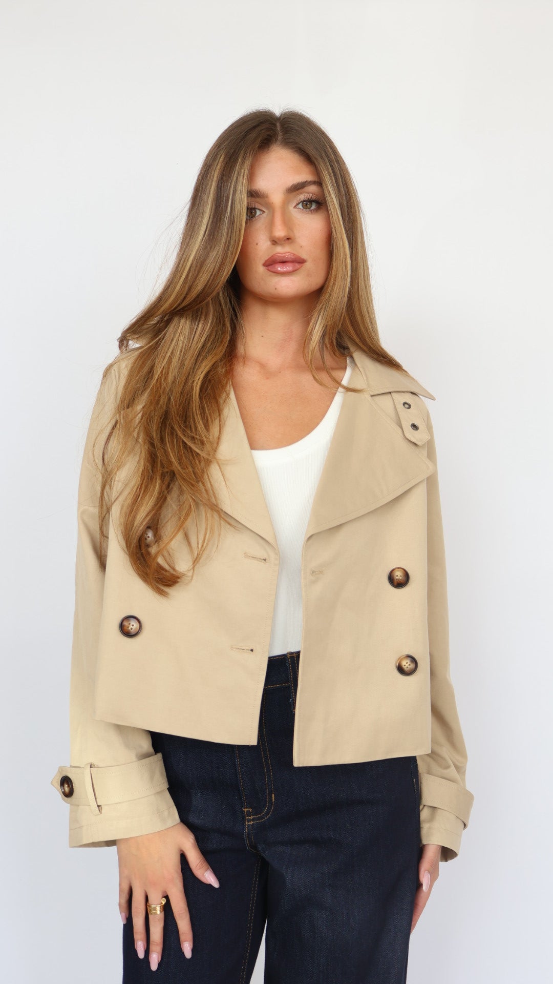Habitual Cropped Trench Coat