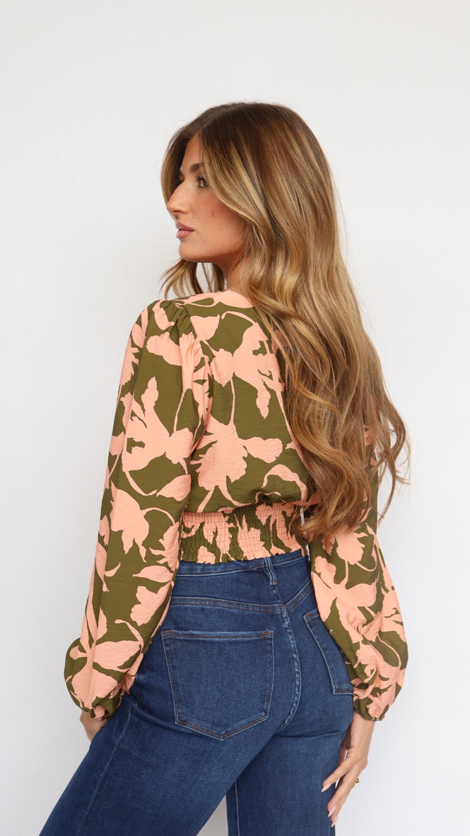 Printed Long Sleeveless Blouse