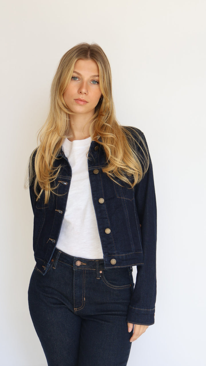 Just Black Denim Stretch Ultra Dark Denim Jacket