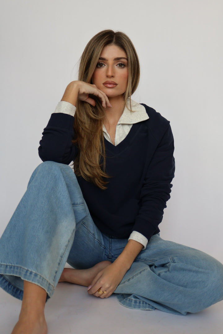 BEST SELLER : Loren Ribbed Cotton Zip Long Sleeve Top 40% OFF IN CART