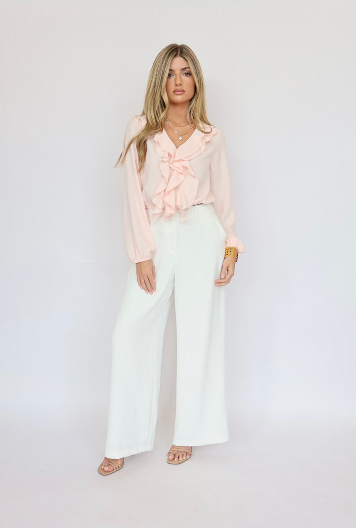 Ruffled Long Sleeve Blouse