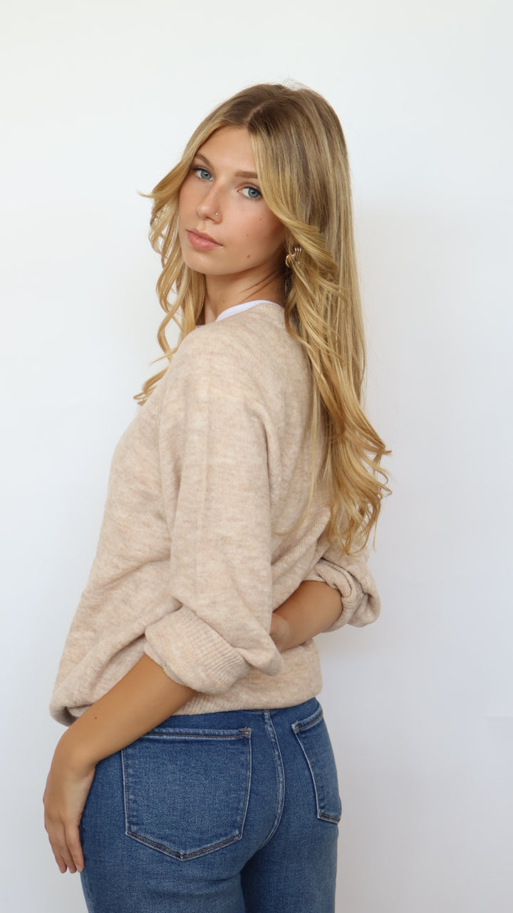 V Neck Knit Pullover Sweater