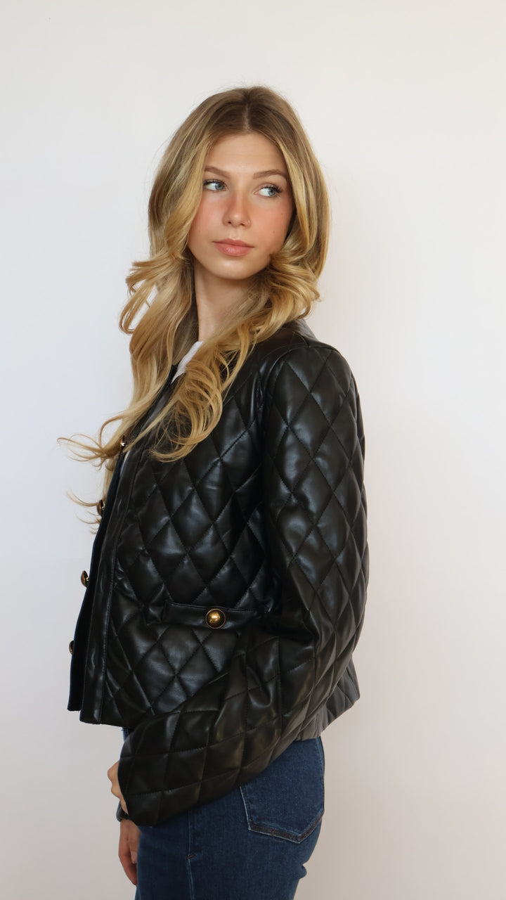 Dear John Denim Bonheur Quilted Vegan Leather Jacket