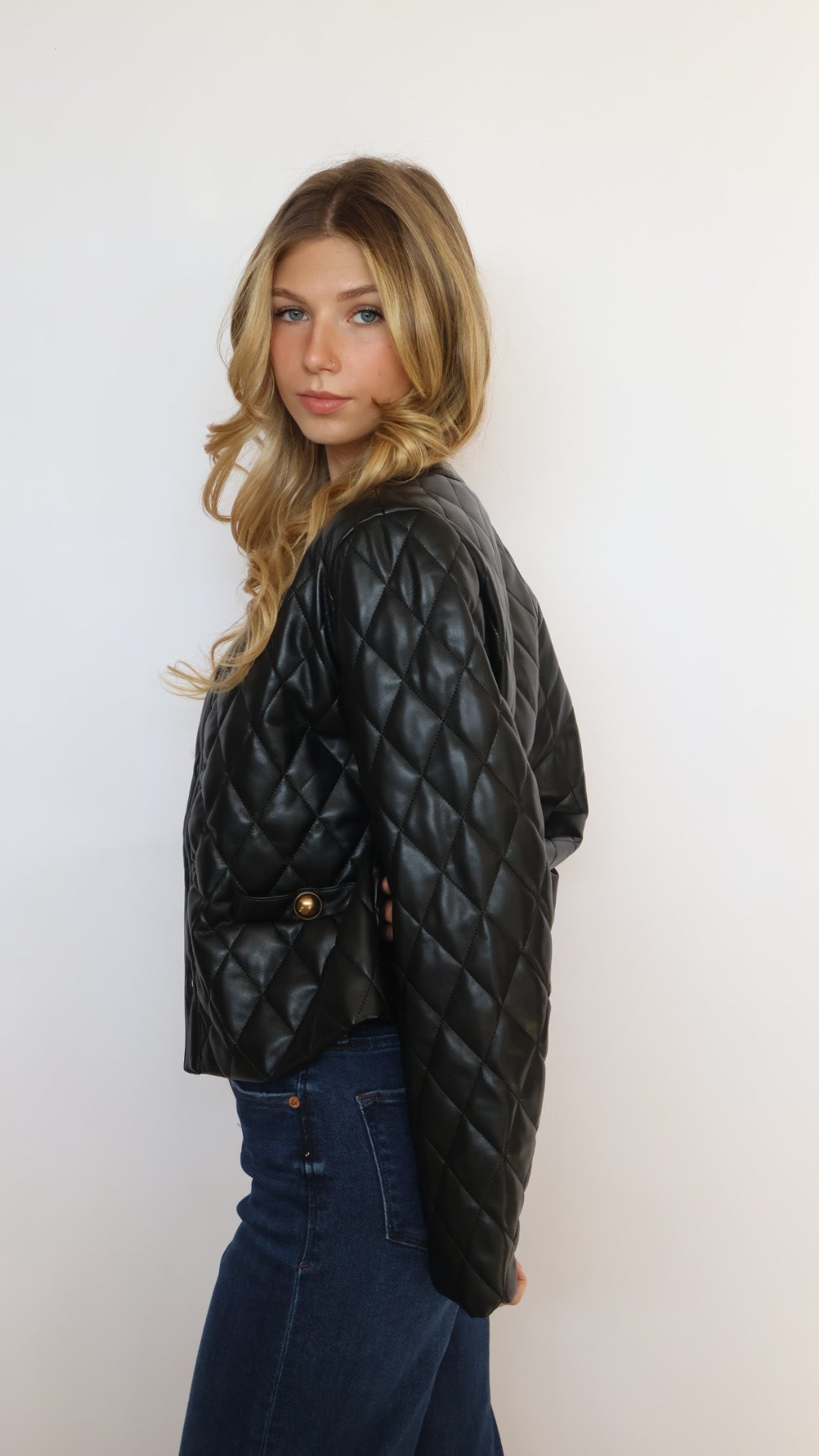 Dear John Denim Bonheur Quilted Vegan Leather Jacket