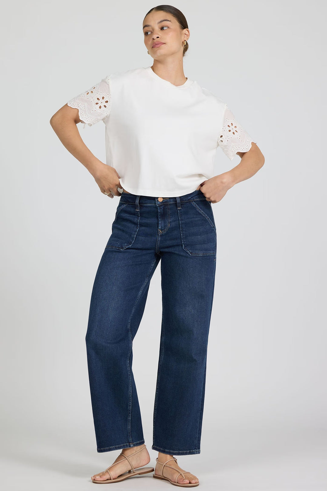 Eyelet Sleeve T-Shirt