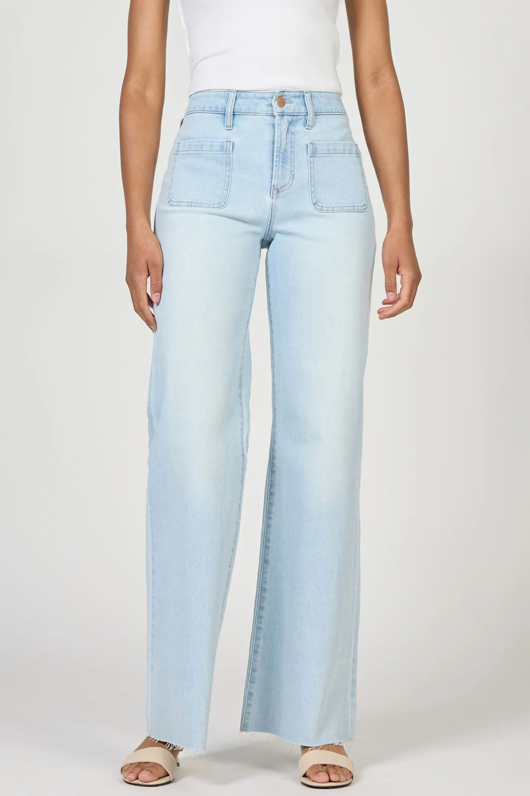 Dear John Denim -Wide Leg Front Pocket Jeans- Micah - Misty Cloud