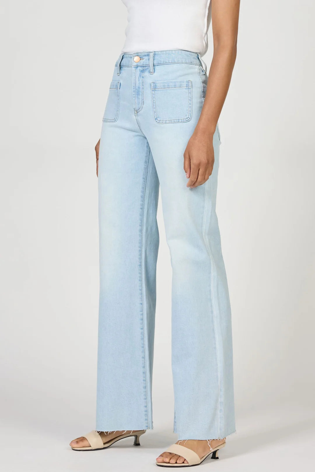 Dear John Denim -Wide Leg Front Pocket Jeans- Micah - Misty Cloud