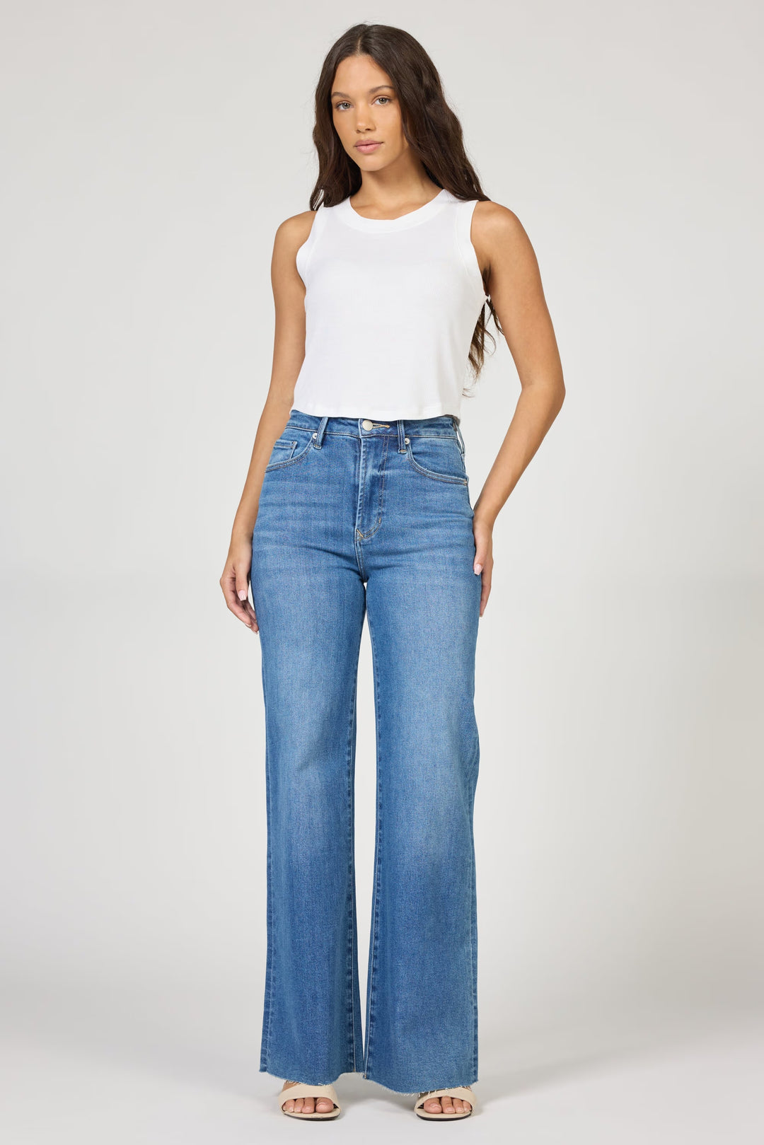 Dear John Denim Fiona Wide Leg Jeans - Fog Sky