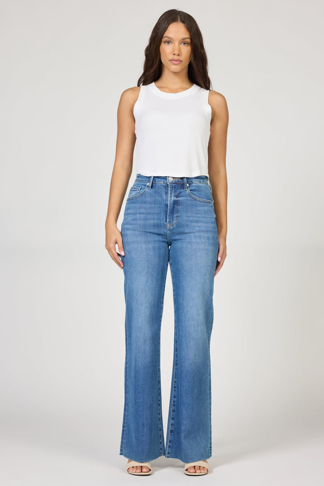 Dear John Denim Fiona Wide Leg Jeans - Fog Sky