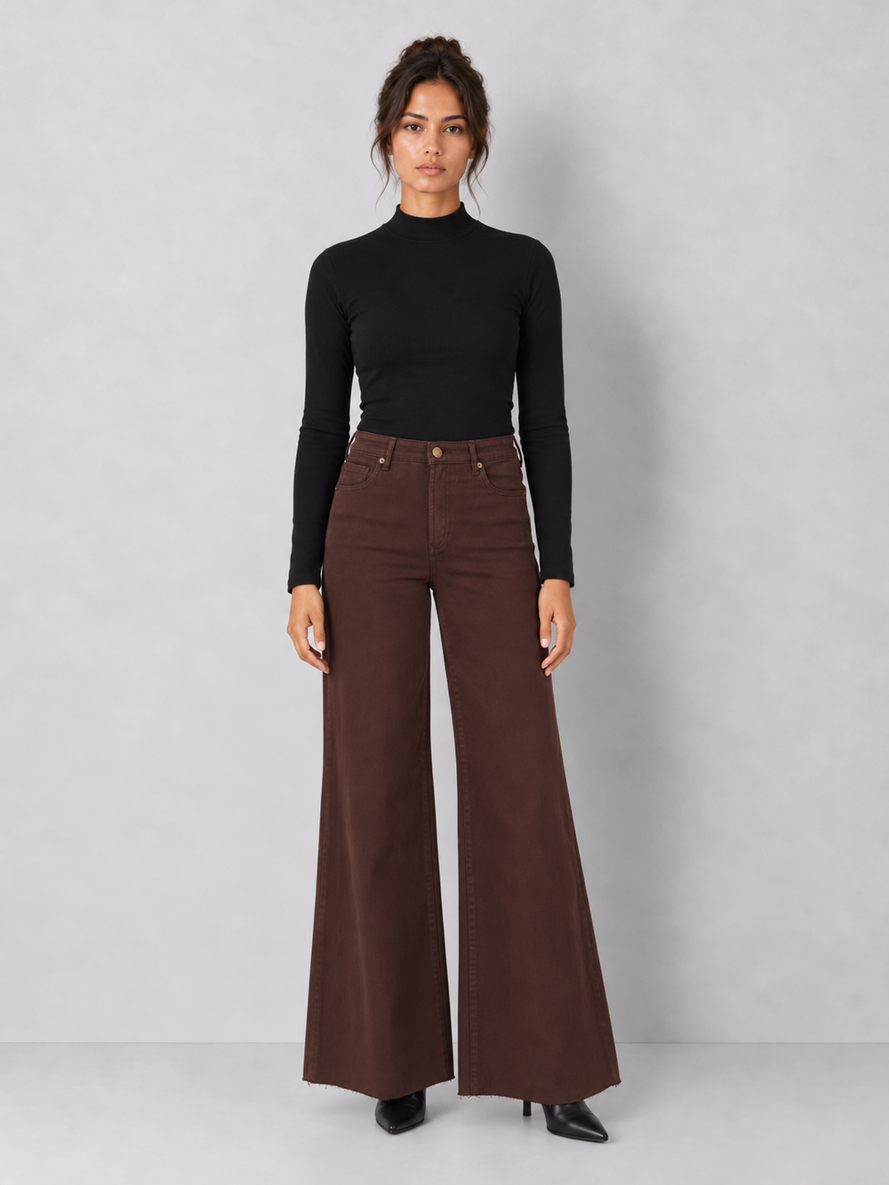 Dear John Fiona Wide Leg Jeans - Dark Oat
