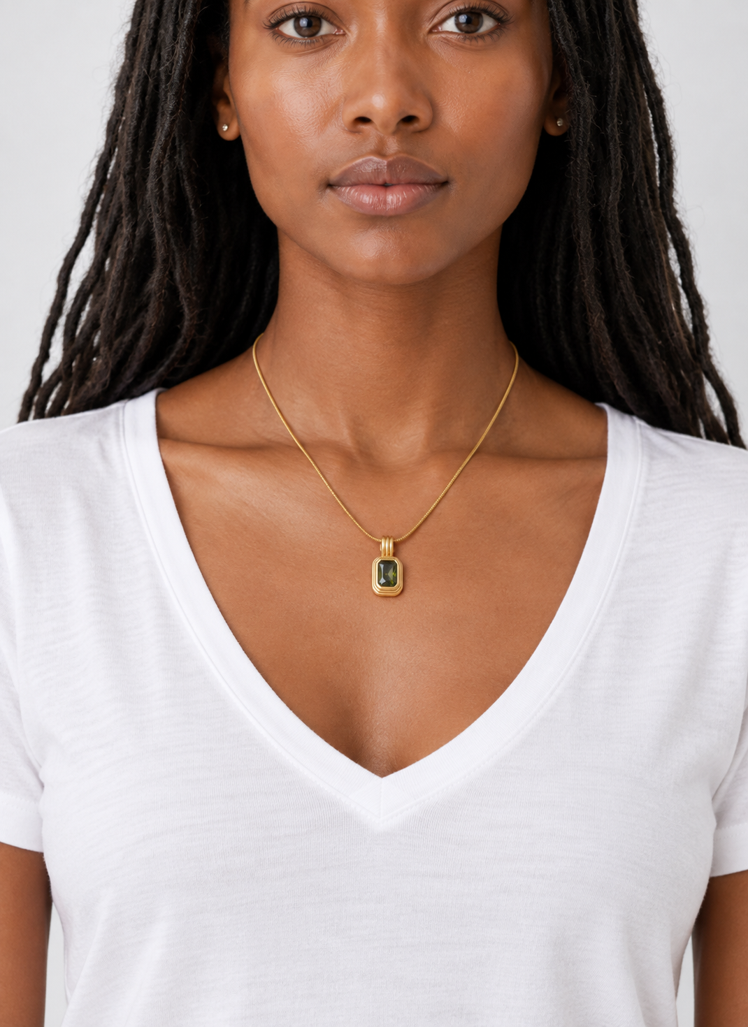 Maeve Square Stone Pendant