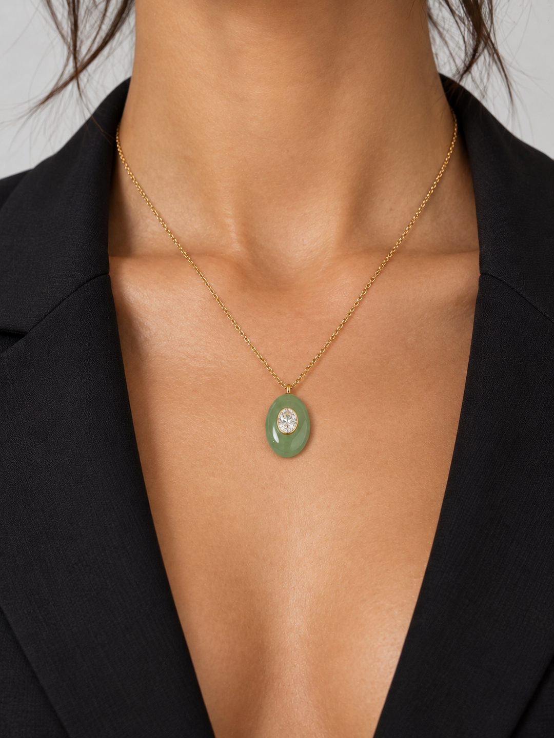 Attica Stone Necklace - Green
