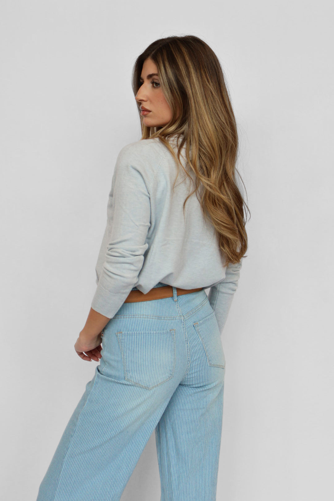 Lorraine Butter Soft Boxy Crewneck Lightweight Sweater