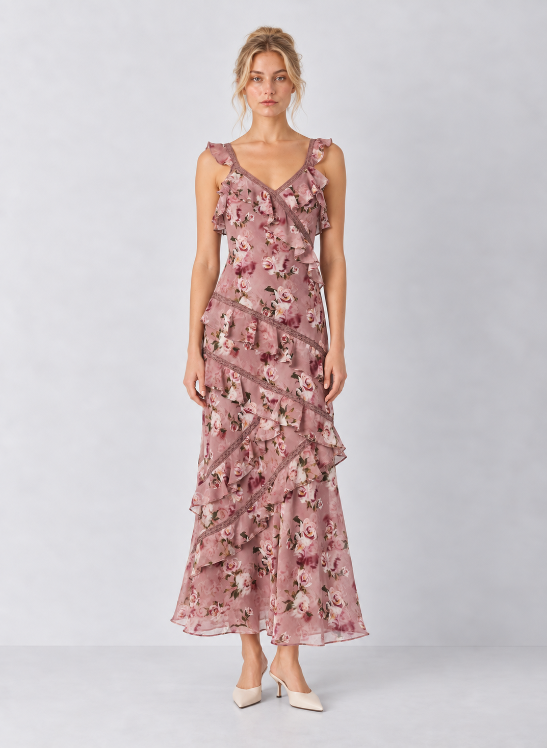 ASTR Megan Ruffle Maxi Dress