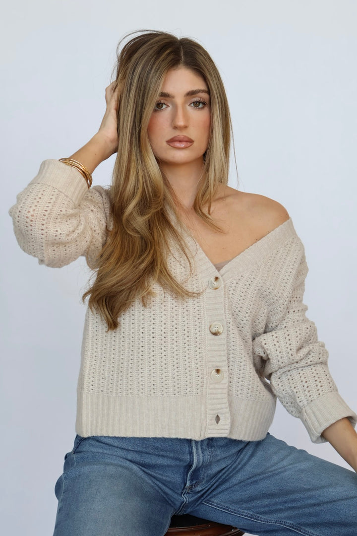 Thread & Supply Neutral Spring Knit Cardigan