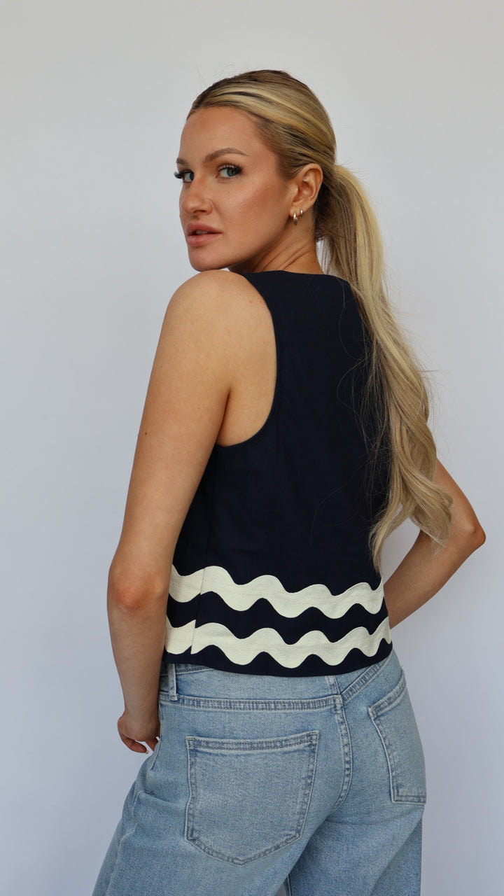 Embroidered Detail Crop Top