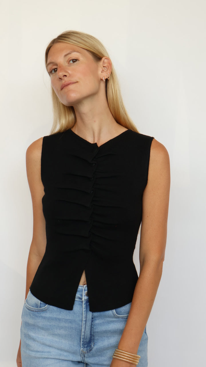 Gathered Front Knit Top