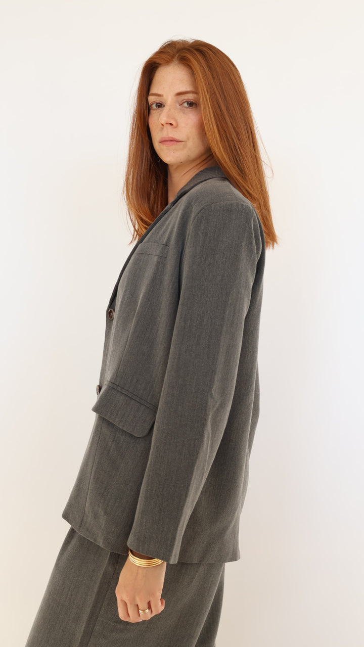 Preorder Oversized Button Front Blazer with Front Pockets