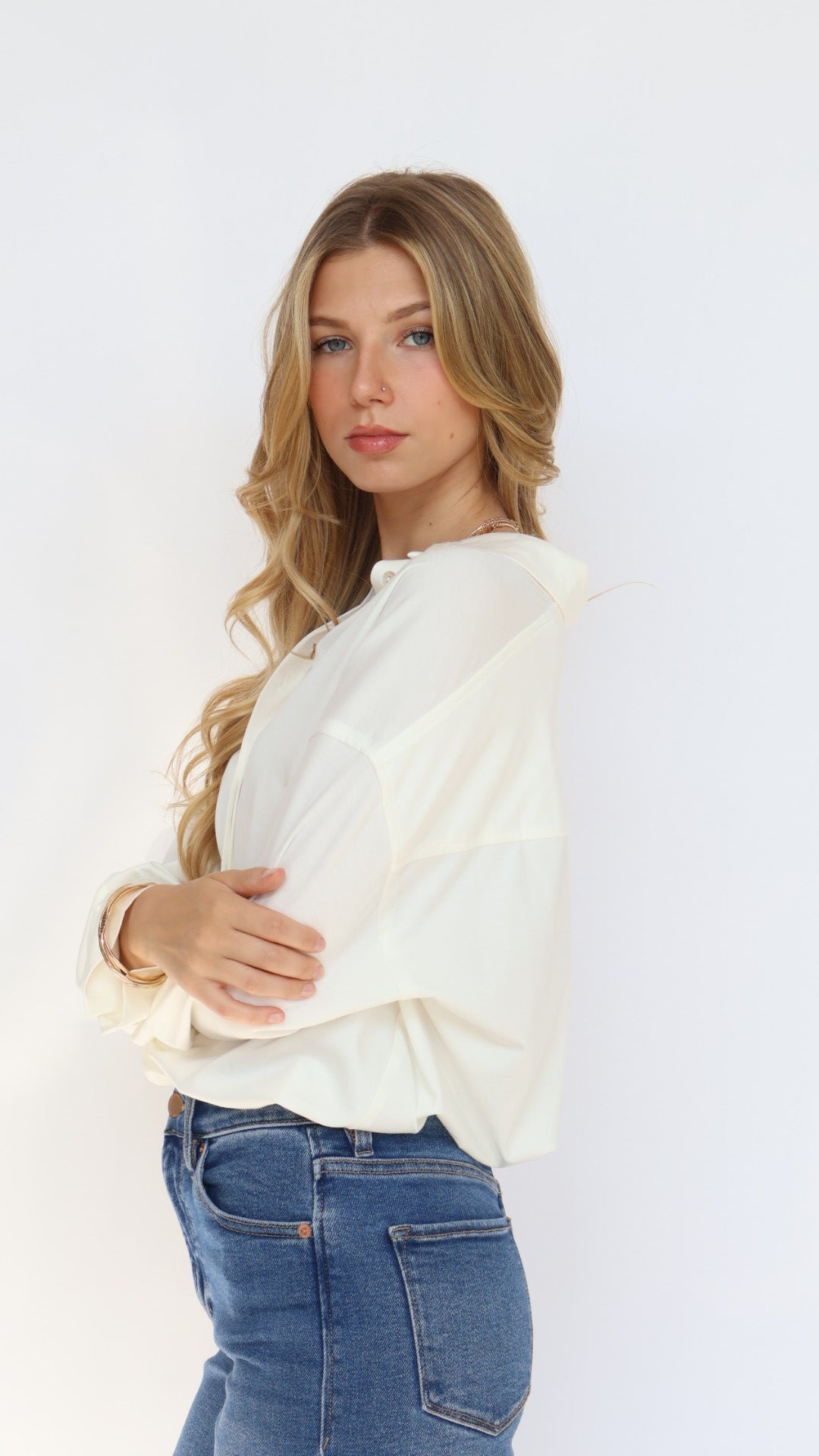 Basic Collar Button Down Shirt