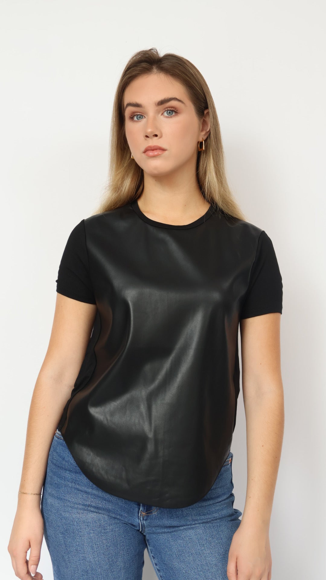 Elaina Vegan Leather Tee Shirt