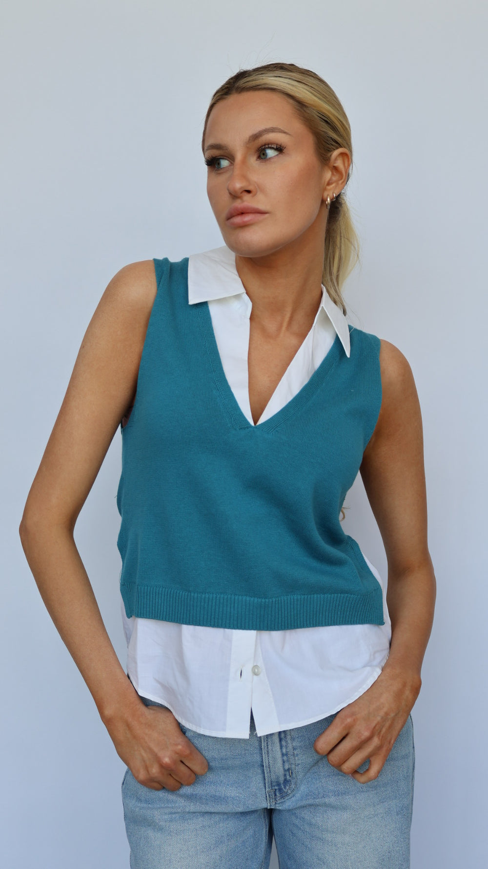 Layered Light Weight Sweater Vest