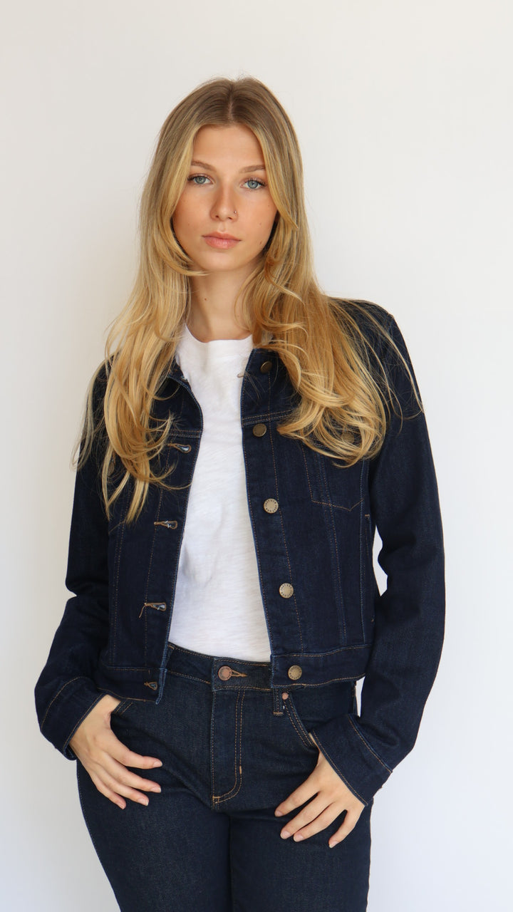 Just Black Denim Stretch Ultra Dark Denim Jacket
