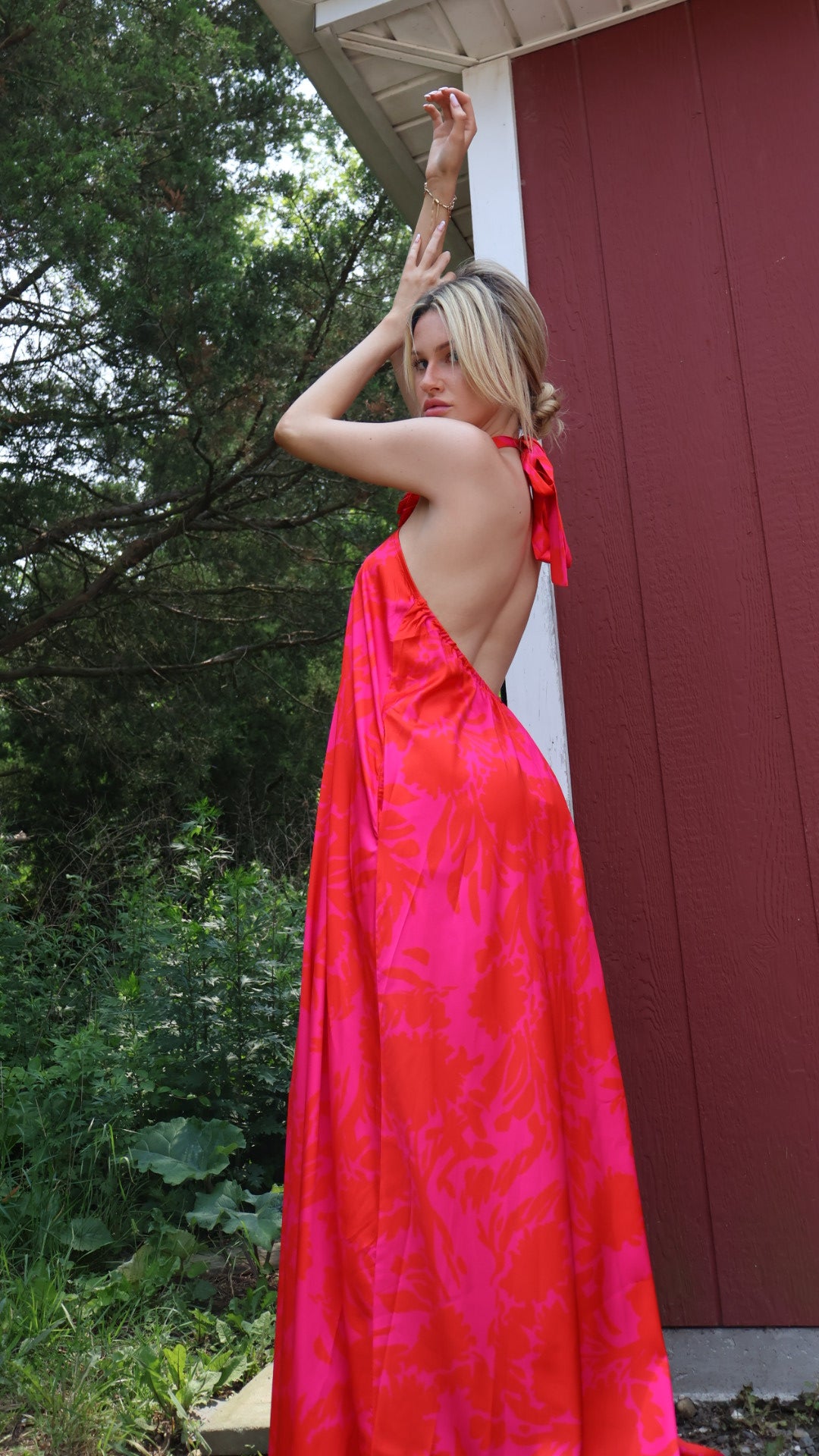 Halter Of Flower Maxi Dress
