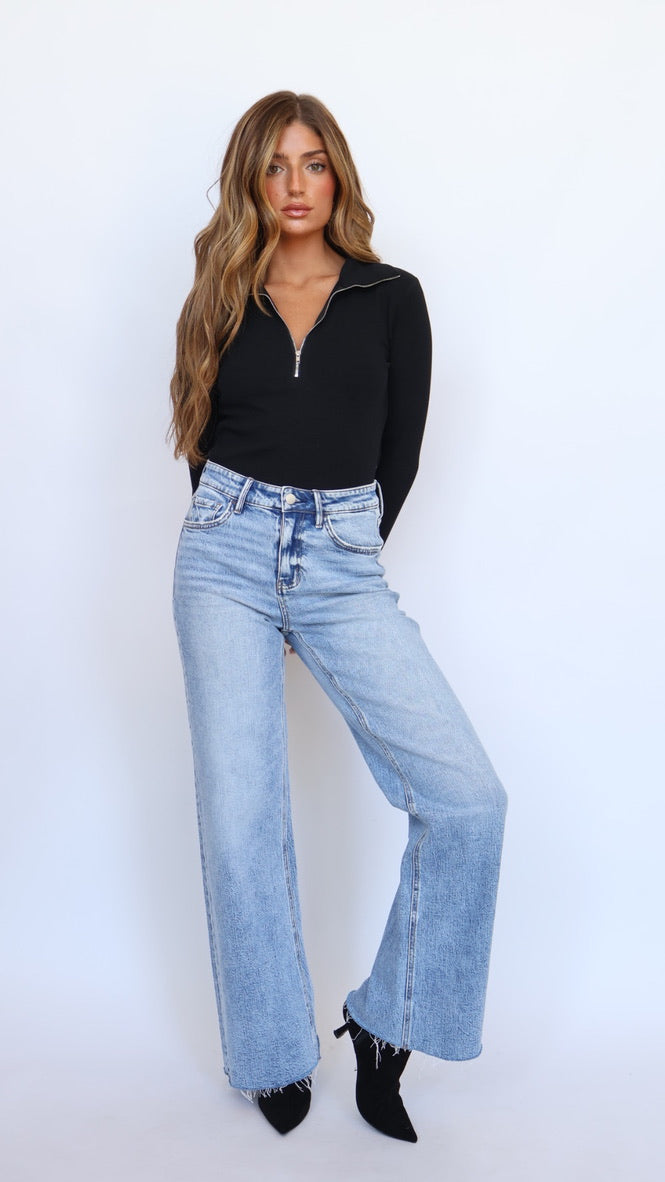 Flying Monkey Jeans Lexie High Rise Full Length Wide Leg