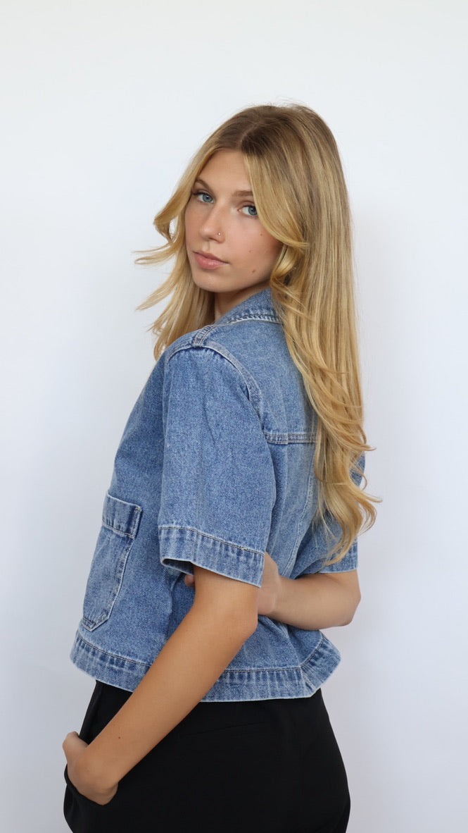 Elan Denim Short Sleeve Shirt Jacket