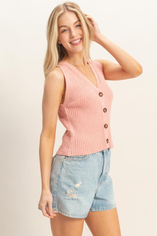 Button Detail Knit Top