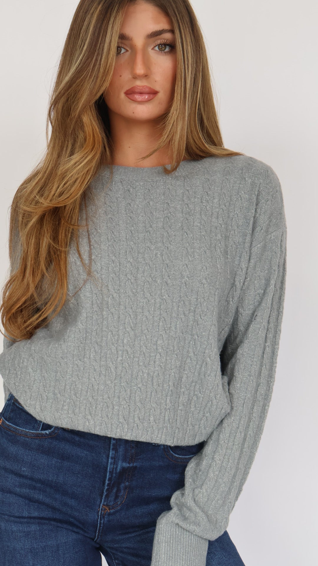Steve Madden Minna Cable Knit Sweater