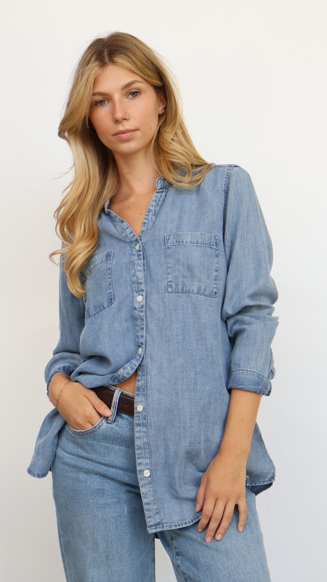 Thread & Supply Denim Long Sleeve Button Down Top