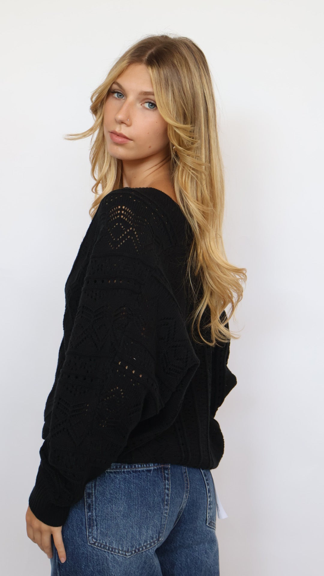 Crochet V Neck Cardigan