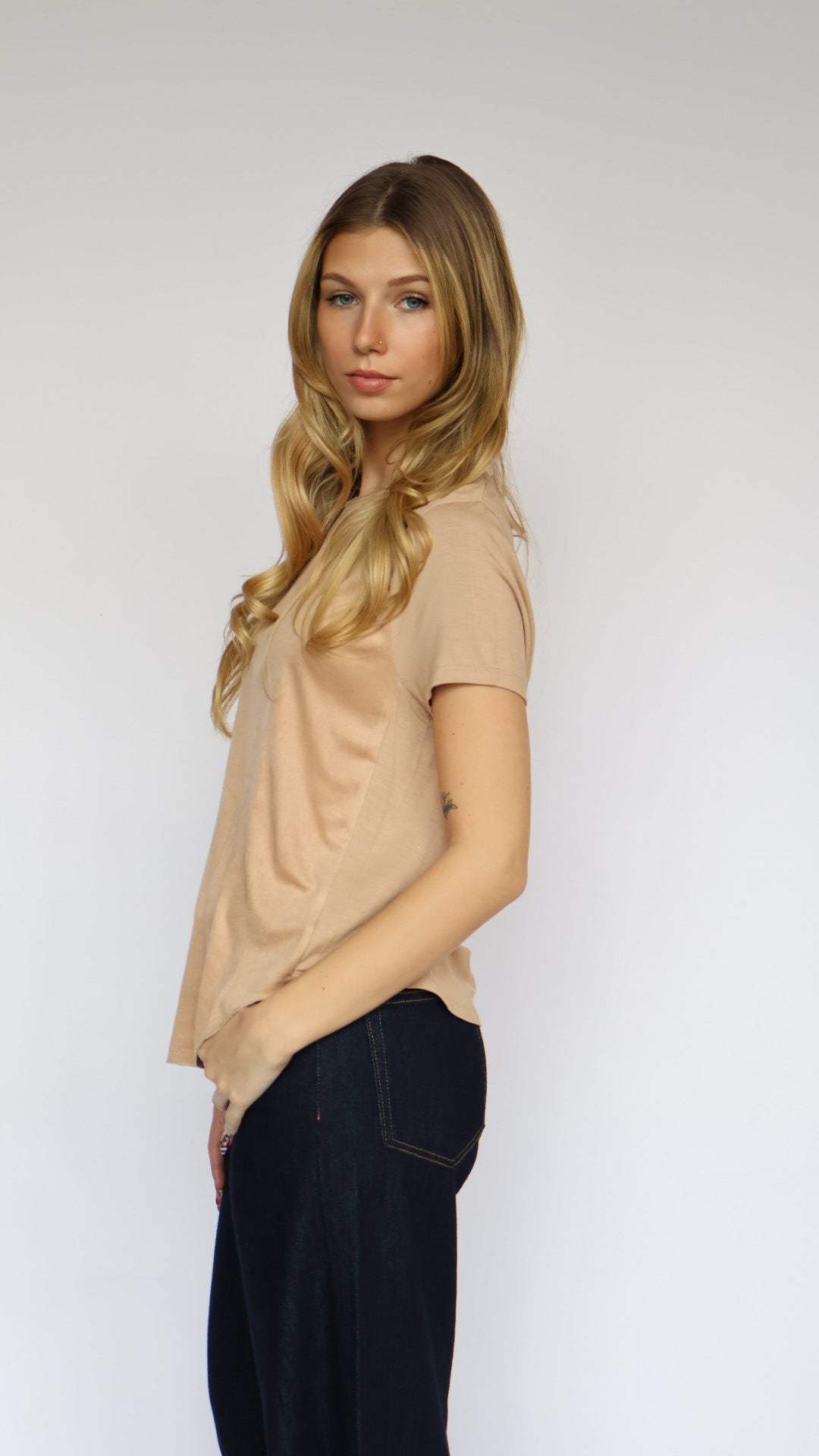 Elaina Full Vegan Suede Tee
