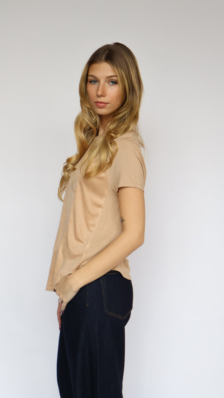 Elaina Full Vegan Suede Tee