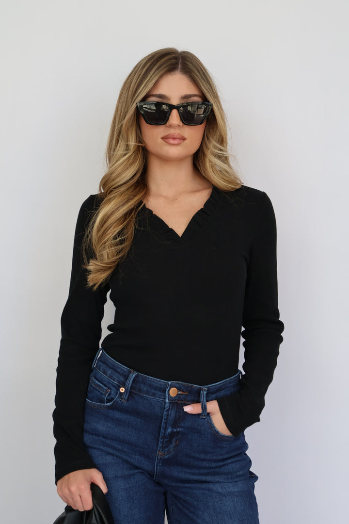 Lily Ruffle Cotton Long Sleeve