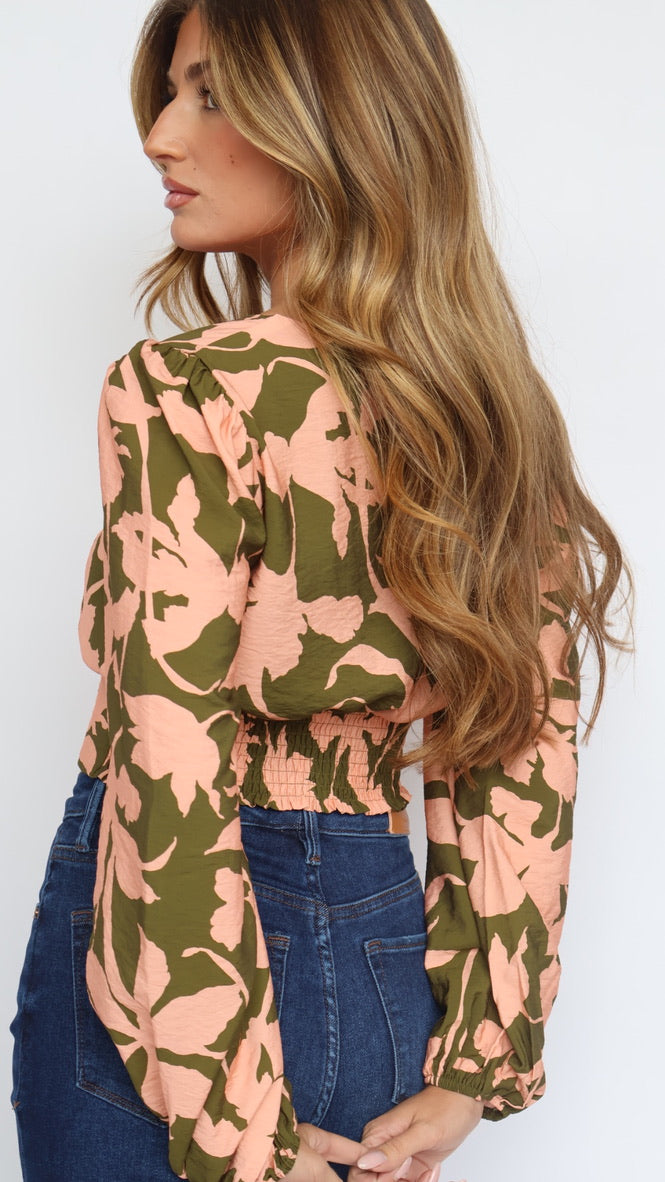 Printed Long Sleeveless Blouse