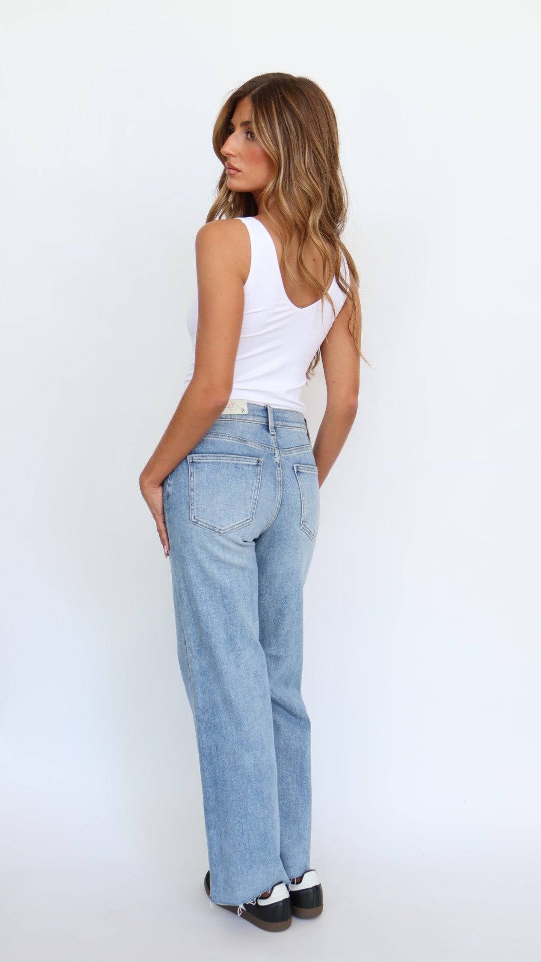 Just Black Denim High Rise Full Length Wide Leg Jeans