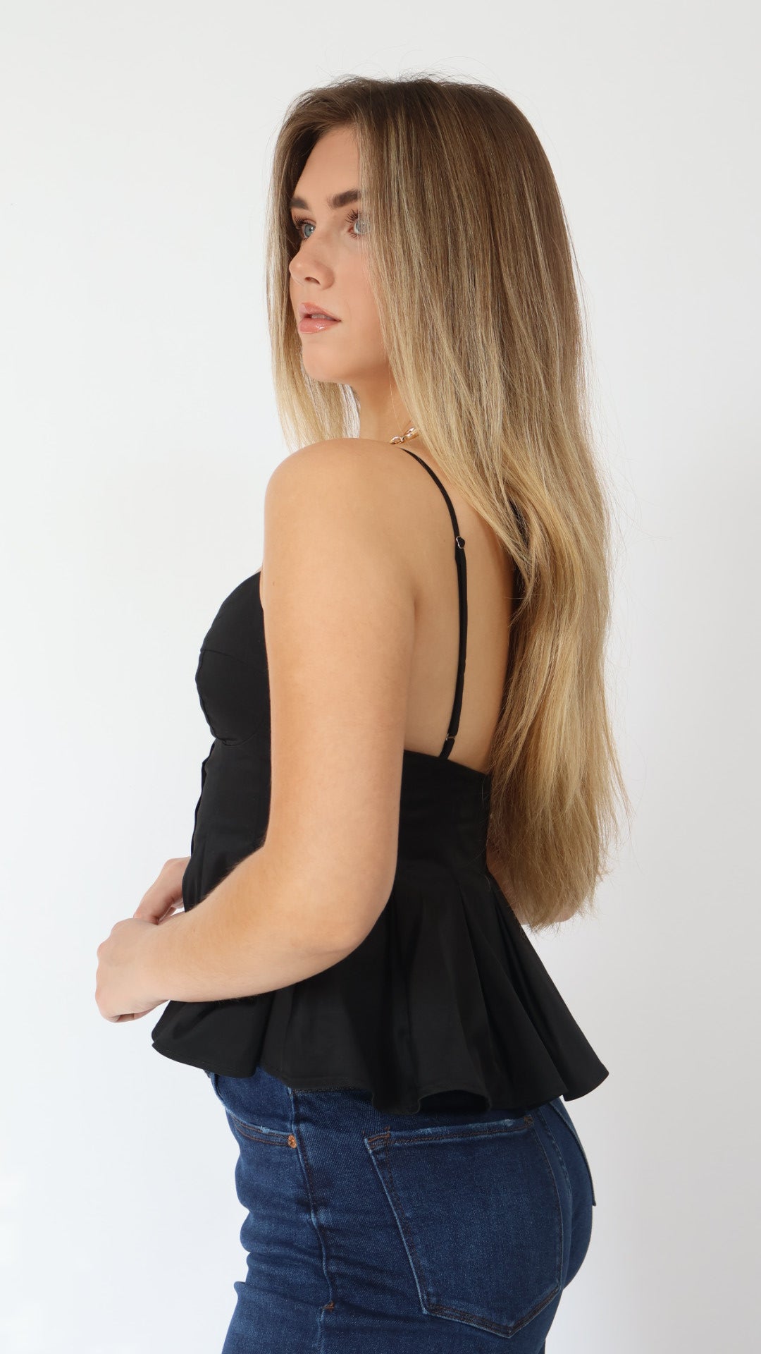 Button Front Bustier Top