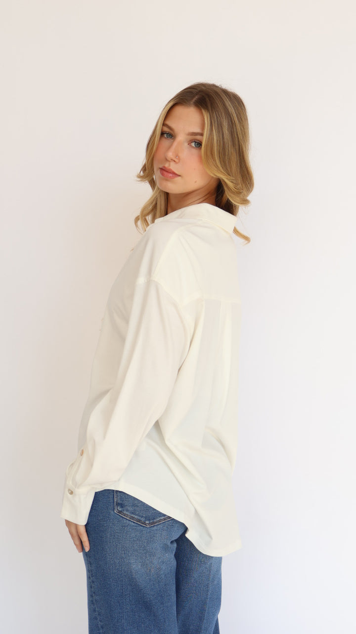 Basic Collar Button Down Shirt
