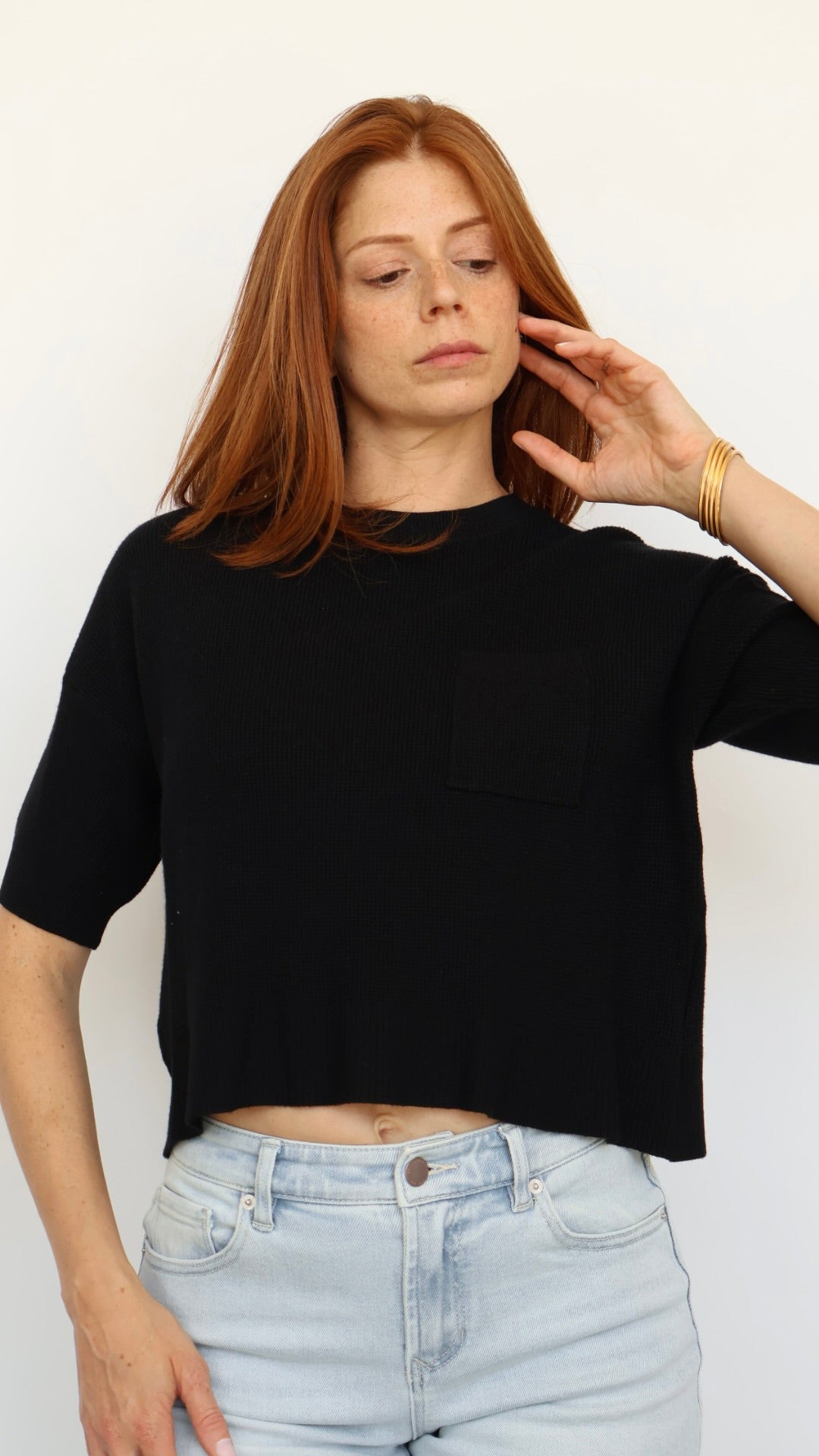 Amy Short Sleeve Knit Top